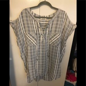 Blue/white 100%cotton shirt 3x